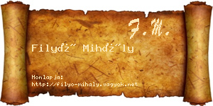 Filyó Mihály névjegykártya
