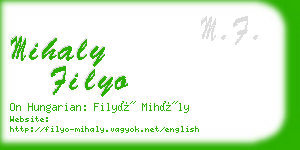 mihaly filyo business card